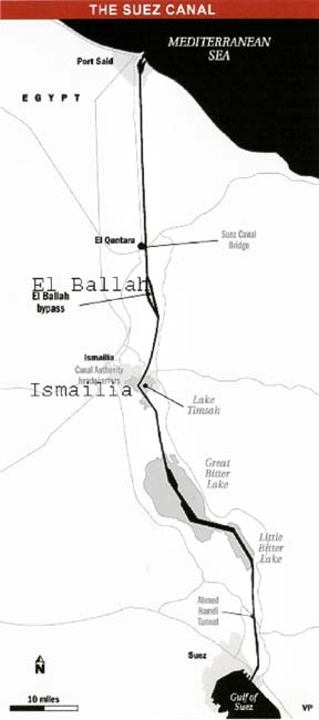 Map of the Suez Canal